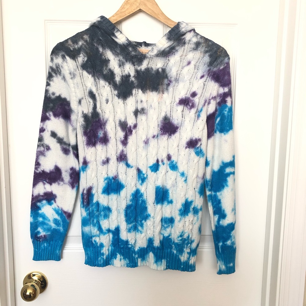 Girls Hooded Tie Dye Sweater Sz 16